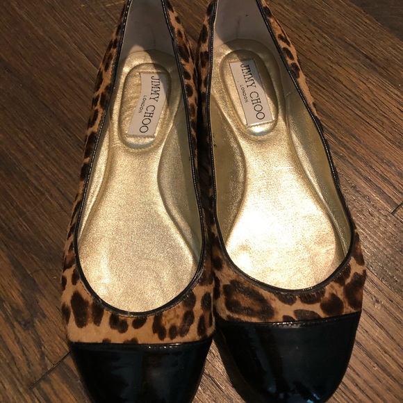 JIMMY CHOO Leopard pony patent-leather ballet flat - Picture 6 of 11